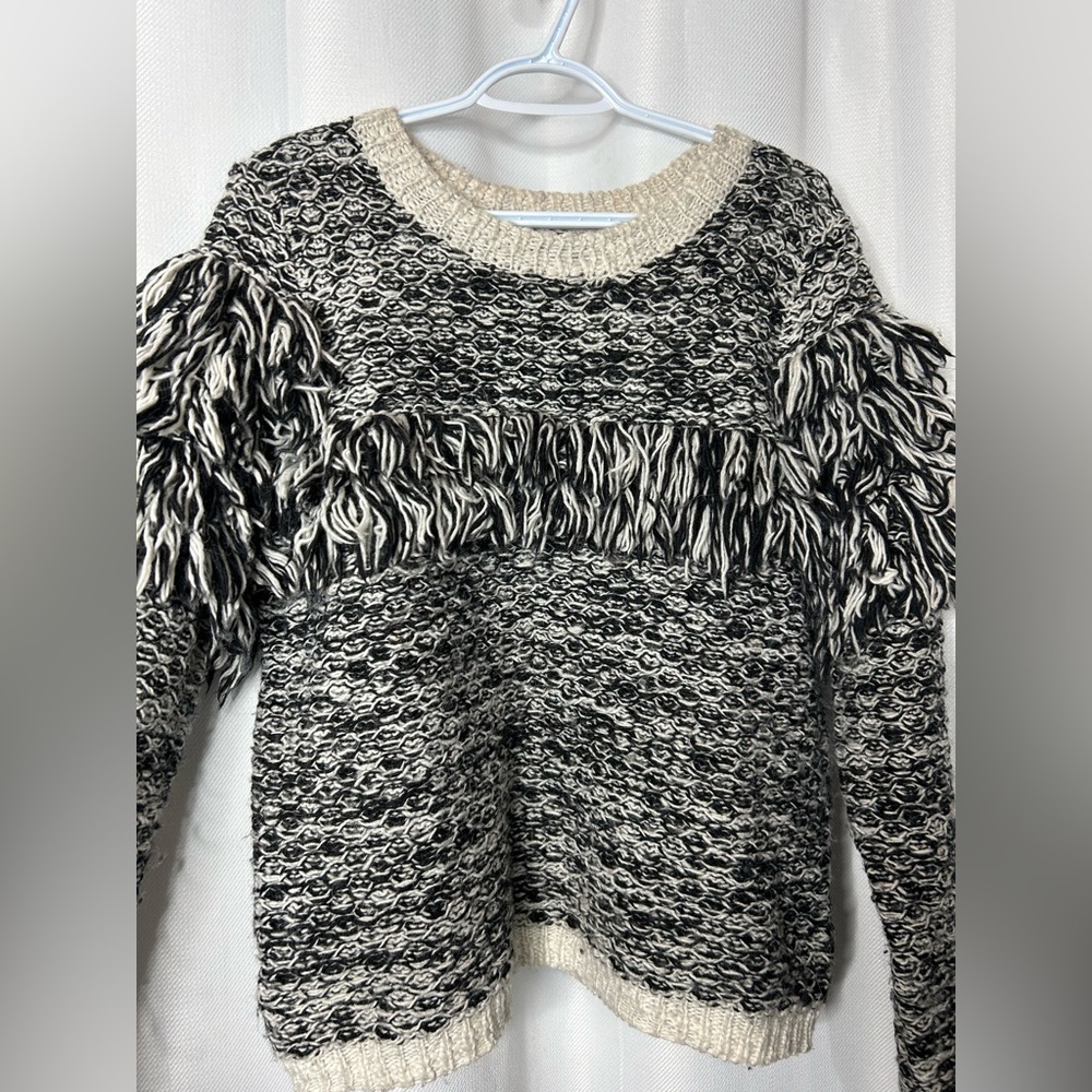 Banana Republic Chunky Wool Knit Fringe Sweater - Picture 7 of 9